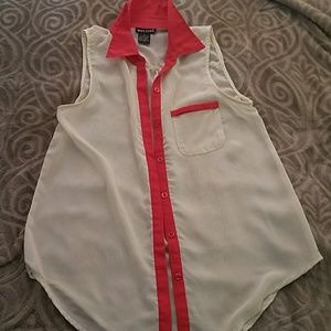 Pink and tan sleeveless top by Wet seal